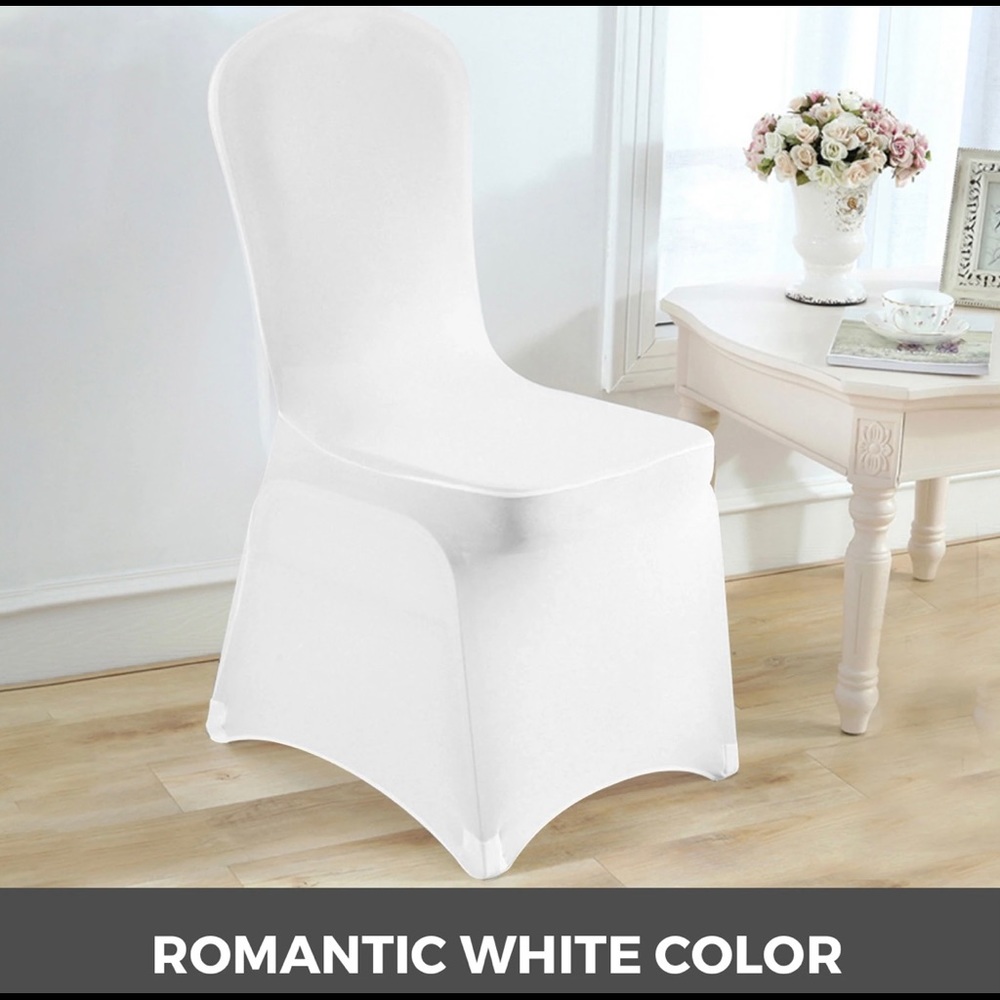 100pcs Spandex Stretch Chair Covers White For Wedding Party Banquet Decoration